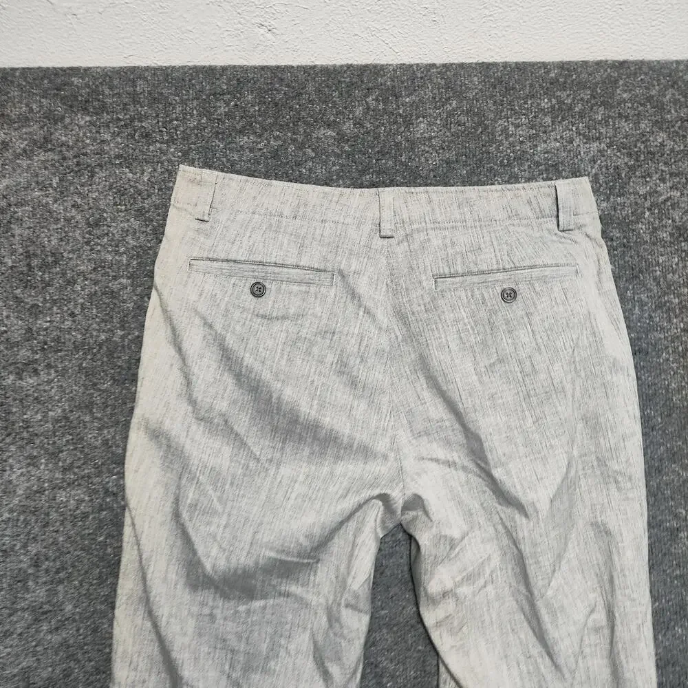 Calvin Klein Dress Pants Mens 32x30 Gray Wool Blend Stretch Flat Front